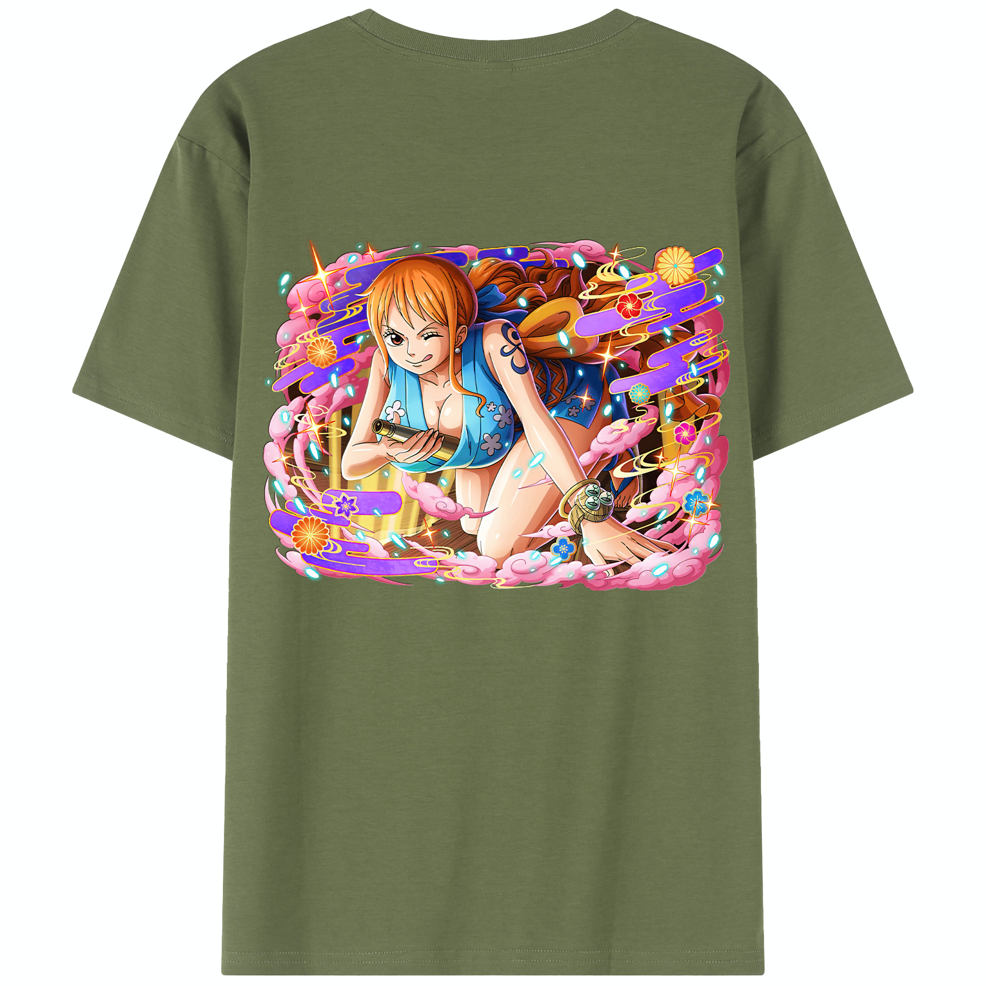 ワンピース ナミ ONE PIECE Nami 綿100％半袖Tシャツ（背面プリント）
